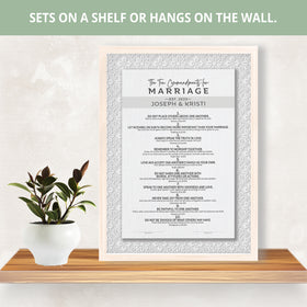10 Commandments for Marriage | Personalized Marriage, Anniversary Framed Print - Style G Classic