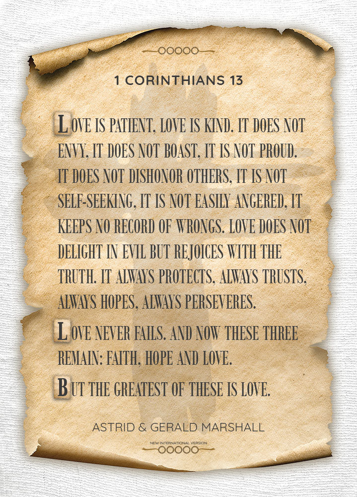 1 Corinthians 13 Personalized Print or Framed Print | Parchment Scripture