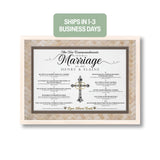 10 Commandments for Marriage | Personalized Marriage, Anniversary Framed Print - Style C Bamboo