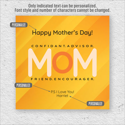 Mother's Day Birthday Personalized Print or Framed Print | Confidant. Advisor. Friend. Encourager