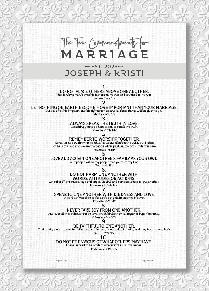 10 Commandments for Marriage