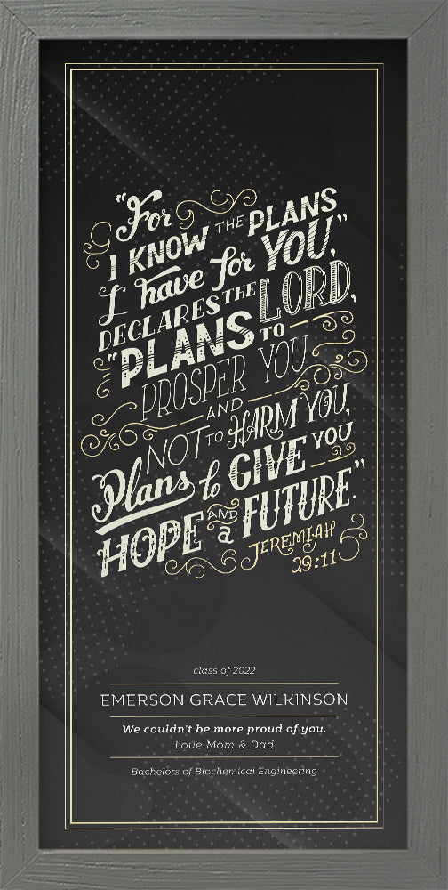 Jeremiah 29:11 Grad | Commemoration Print, Framed Print
