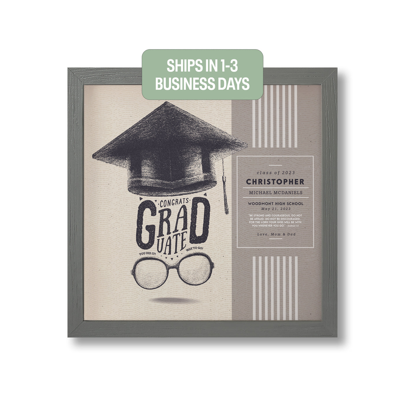 Congrats Grad Cap | Commemoration Print, Framed Print