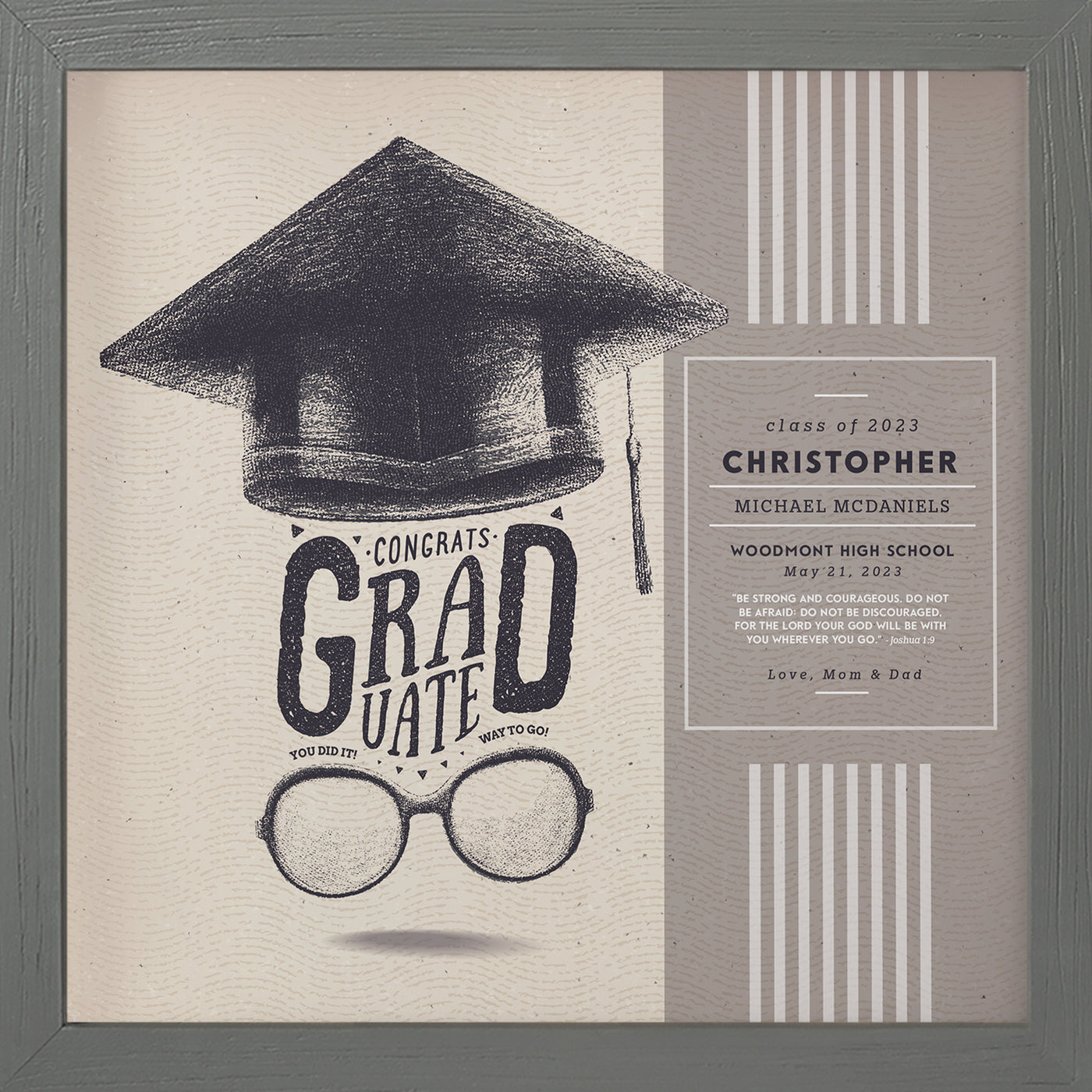 Congrats Grad Cap | Commemoration Print, Framed Print