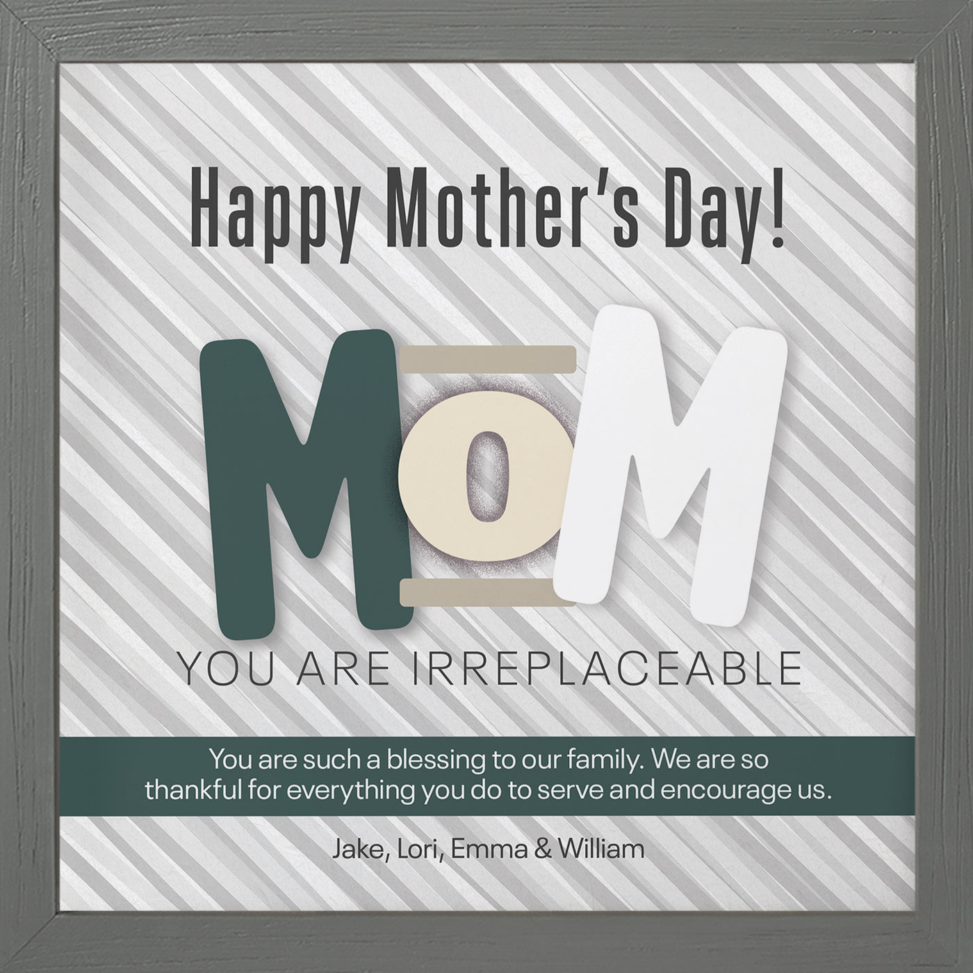 Mother's Day Birthday Personalized Print or Framed Print | You Are Irreplaceable