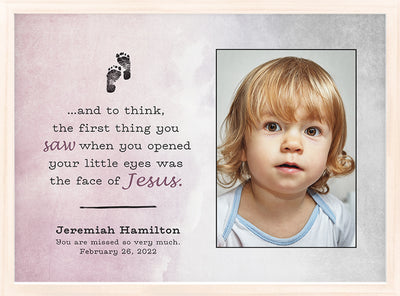 The Face of Jesus | Personalized Child Memorial, Grief, Sympathy, Bereavement, Condolence, Funeral Gift, Print, Wall Decor - Photo
