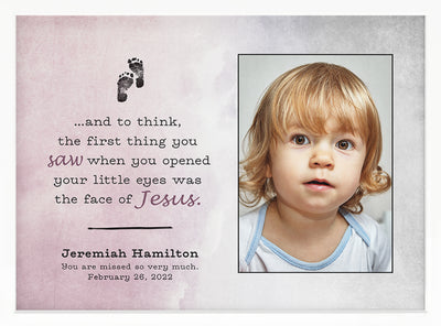 The Face of Jesus | Personalized Child Memorial, Grief, Sympathy, Bereavement, Condolence, Funeral Gift, Print, Wall Decor - Photo