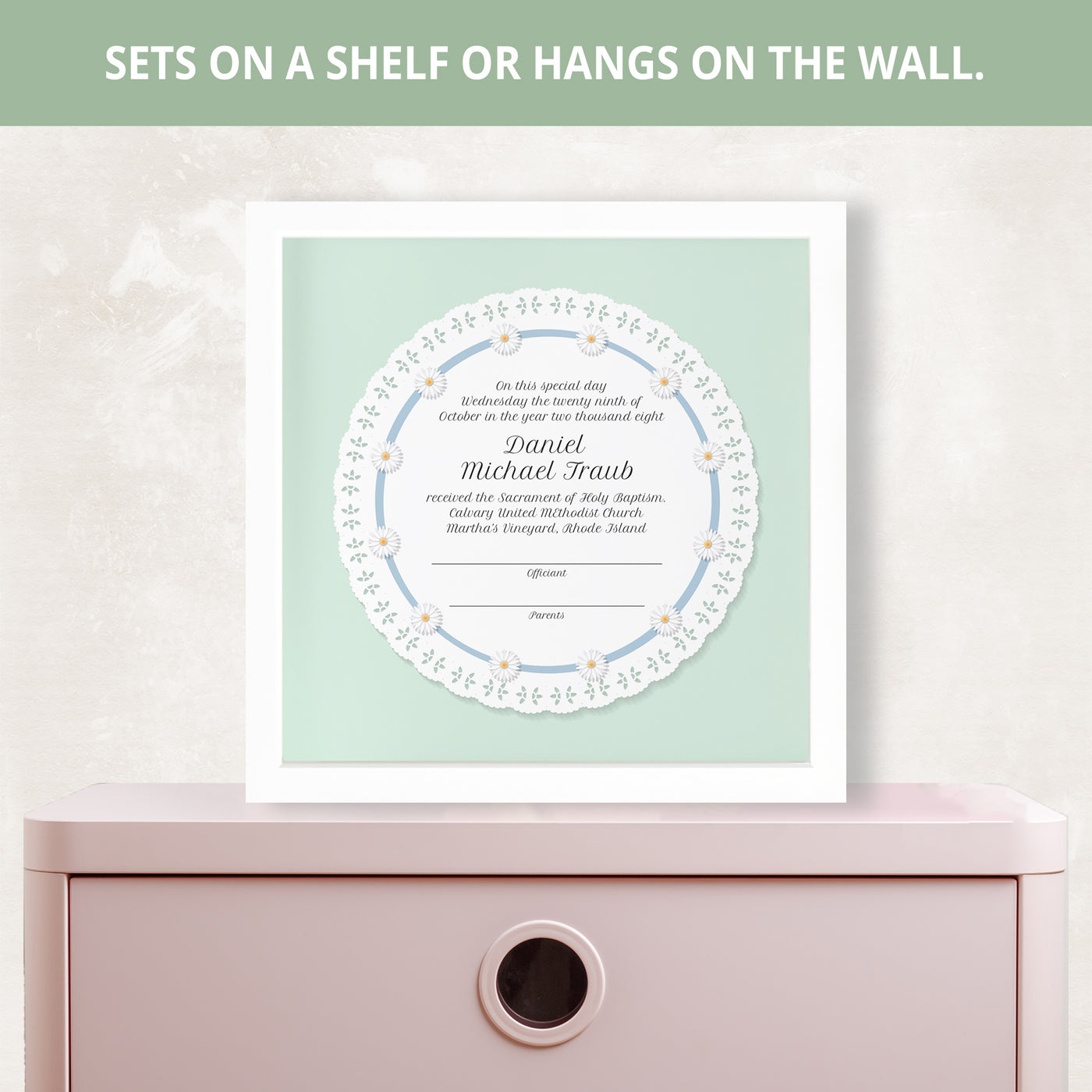 Dedication, Baptism | Personalized Print Wall Decor - Plate