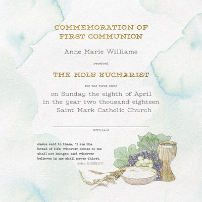 First Communion | Personalized Print, Wall Decor - Parchment