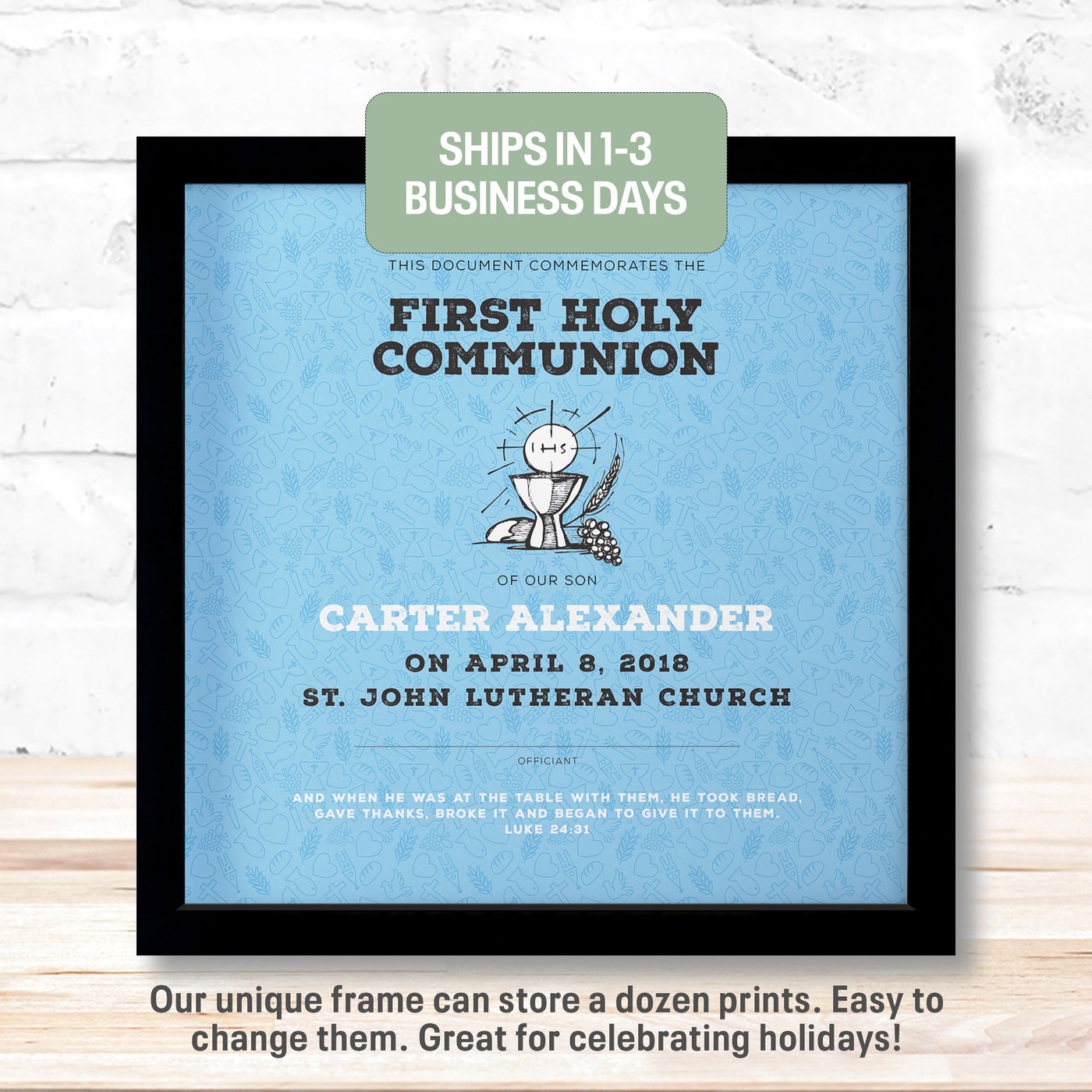 First Communion | Personalized Print, Wall Decor - Boy