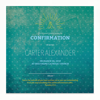 Dedication, Confirmation, Baptism | Personalized Print, Wall Decor - Emerald