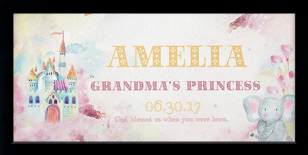 Child Name | Personalized Print, Wall Decor - Castle