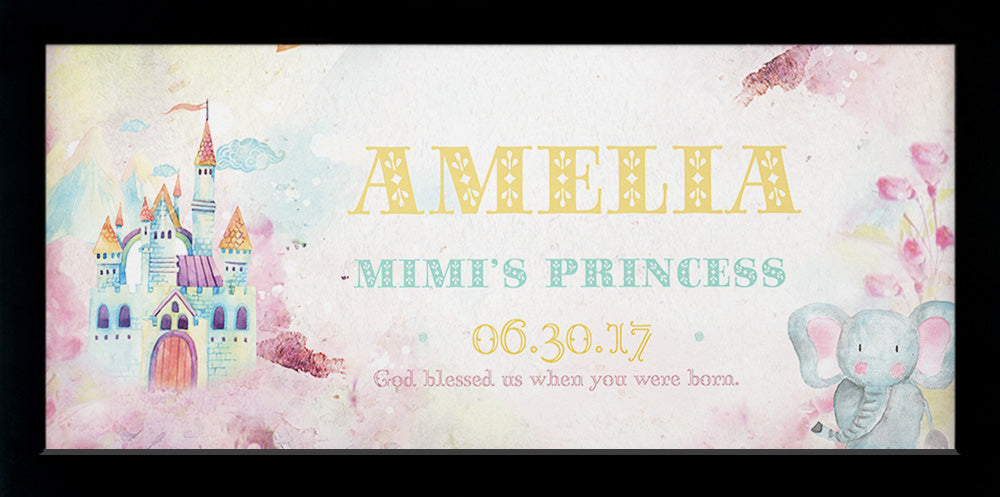 Child Name | Personalized Print, Wall Decor - Castle