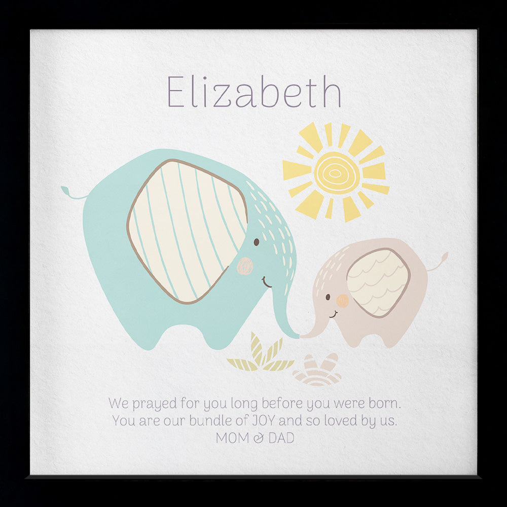 Child Name | Personalized Print, Wall Decor - Elephant