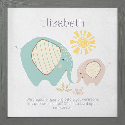 Child Name | Personalized Print, Wall Decor - Elephant