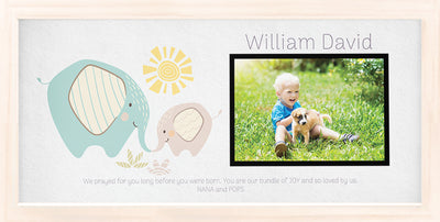 Child Name | Personalized Print, Wall Decor - Elephant Photo