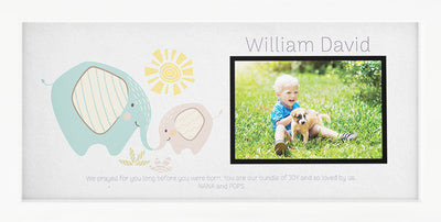 Child Name | Personalized Print, Wall Decor - Elephant Photo