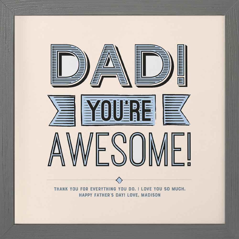 Awesome Dad | Personalized Dad Father's Day Birthday Print, Wall Decor