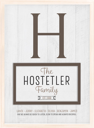 Family Name | Personalized Print, Wall Decor - Monogram D