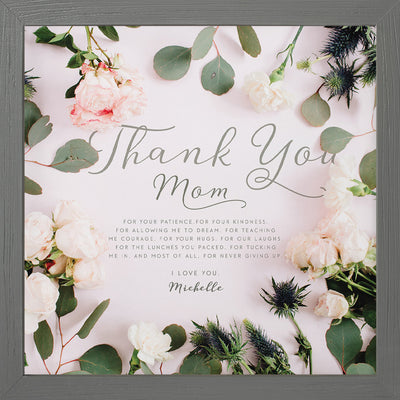 Thank You Mom | Personalized Mom Mother's Day Birthday Print or Framed Print