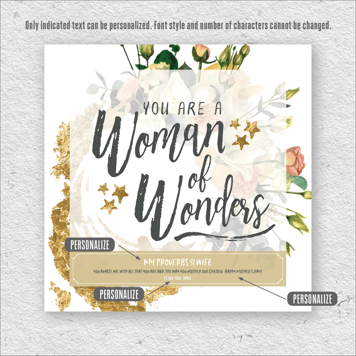 Woman of Wonders | Personalized Mom Wife Sister Friend Mother's Day Birthday Print, Wall Decor