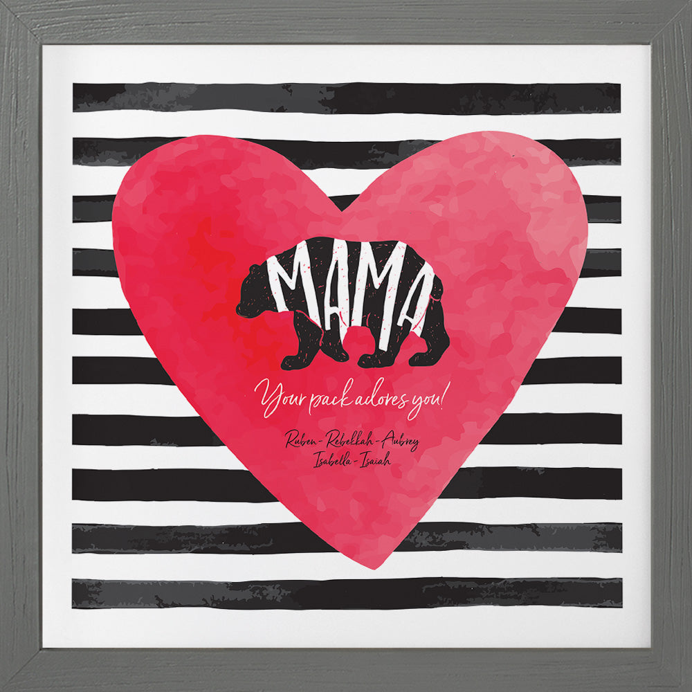 Mama Bear | Personalized Mom Mother's Day Birthday Print, Wall Decor