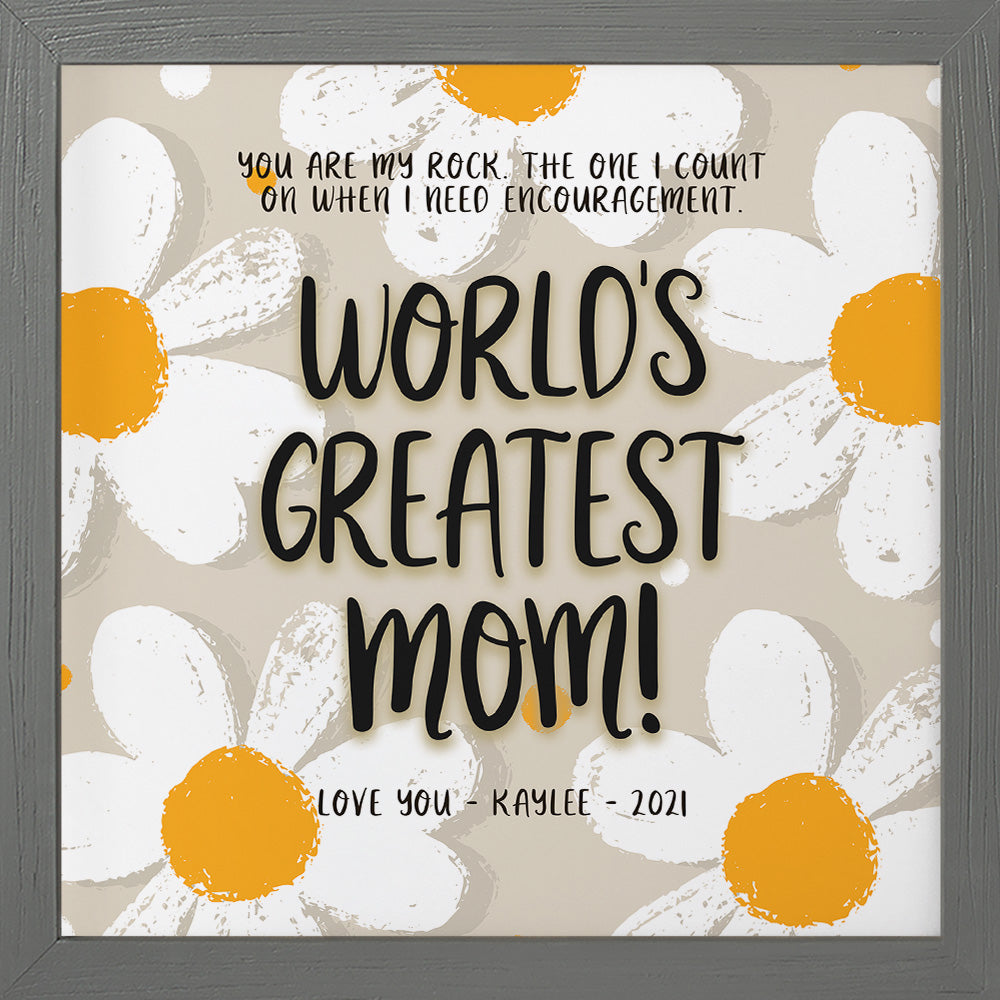 World's Greatest Mom  Personalized Mom Mother's Day Birthday Print, W