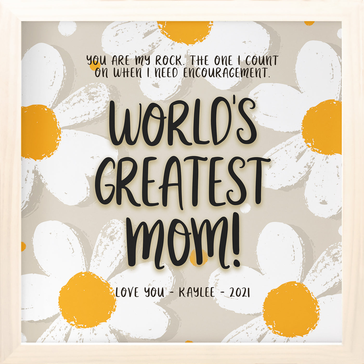 World's Greatest Mom | Personalized Mom Mother's Day Birthday Print, Wall Decor - Daisy