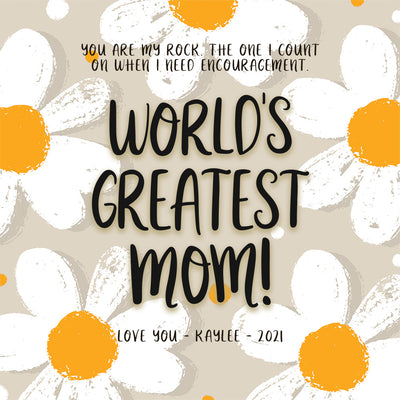 World's Greatest Mom | Personalized Mom Mother's Day Birthday Print, Wall Decor - Daisy