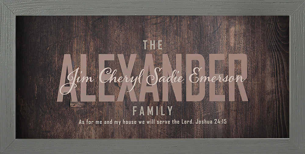 Family Name | Personalized Print, Wall Decor - Dark Wood