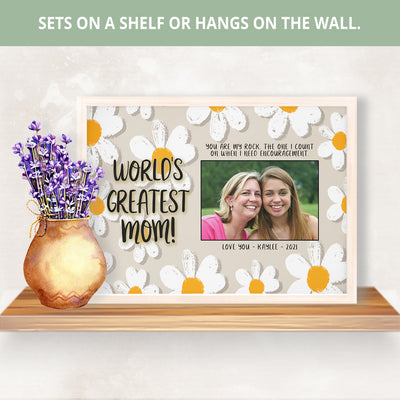 World's Greatest Mom | Personalized Mom Mother's Day Birthday Print, Wall Decor - Daisy Photo