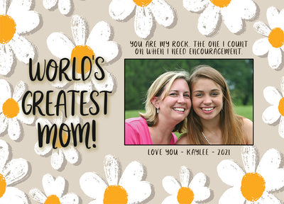 World's Greatest Mom | Personalized Mom Mother's Day Birthday Print, Wall Decor - Daisy Photo