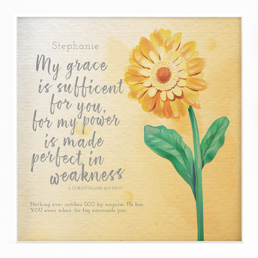 Grace Encouragement | Personalized Print, Wall Decor - Daisy
