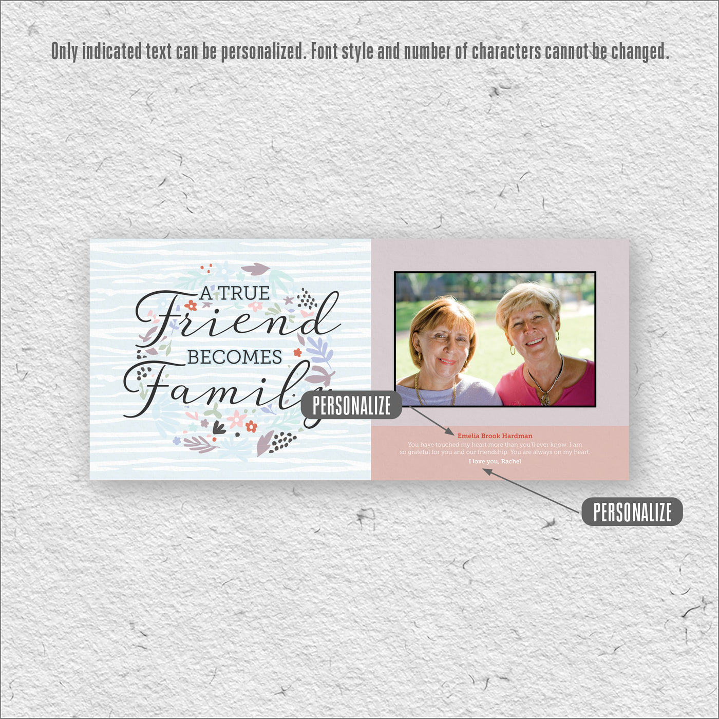 True Friend Becomes Family | Personalized Friendship, Print, Wall Decor - Photo