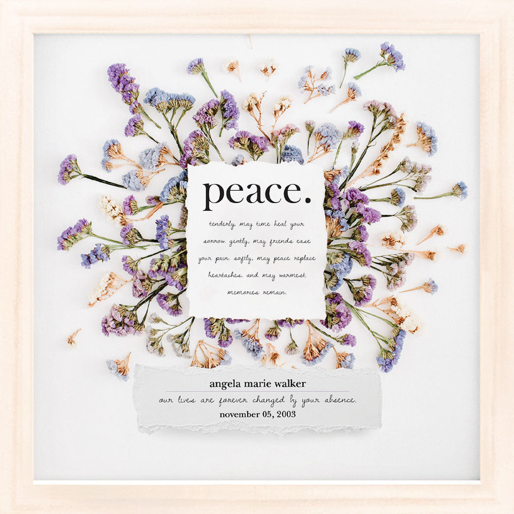 Peace | Personalized Memorial, Grief, Sympathy, Bereavement, Condolence, Funeral, Celebration of Life Gift, Wall Decor