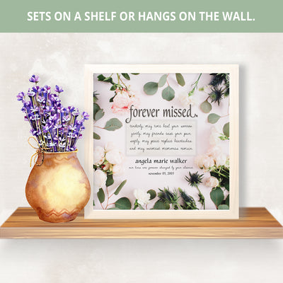 Forever Missed | Personalized Memorial, Grief, Sympathy, Bereavement, Condolence, Funeral Gift, Wall Decor