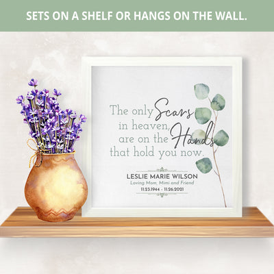 Scars in Heaven | Personalized Memorial, Grief, Sympathy, Bereavement, Condolence, Funeral Gift, Print, Wall Decor - Floral