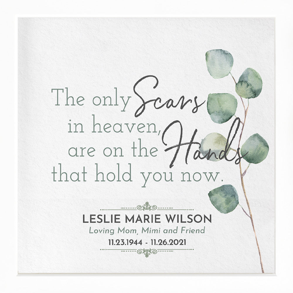 Scars in Heaven | Personalized Memorial, Grief, Sympathy, Bereavement, Condolence, Funeral Gift, Print, Wall Decor - Floral