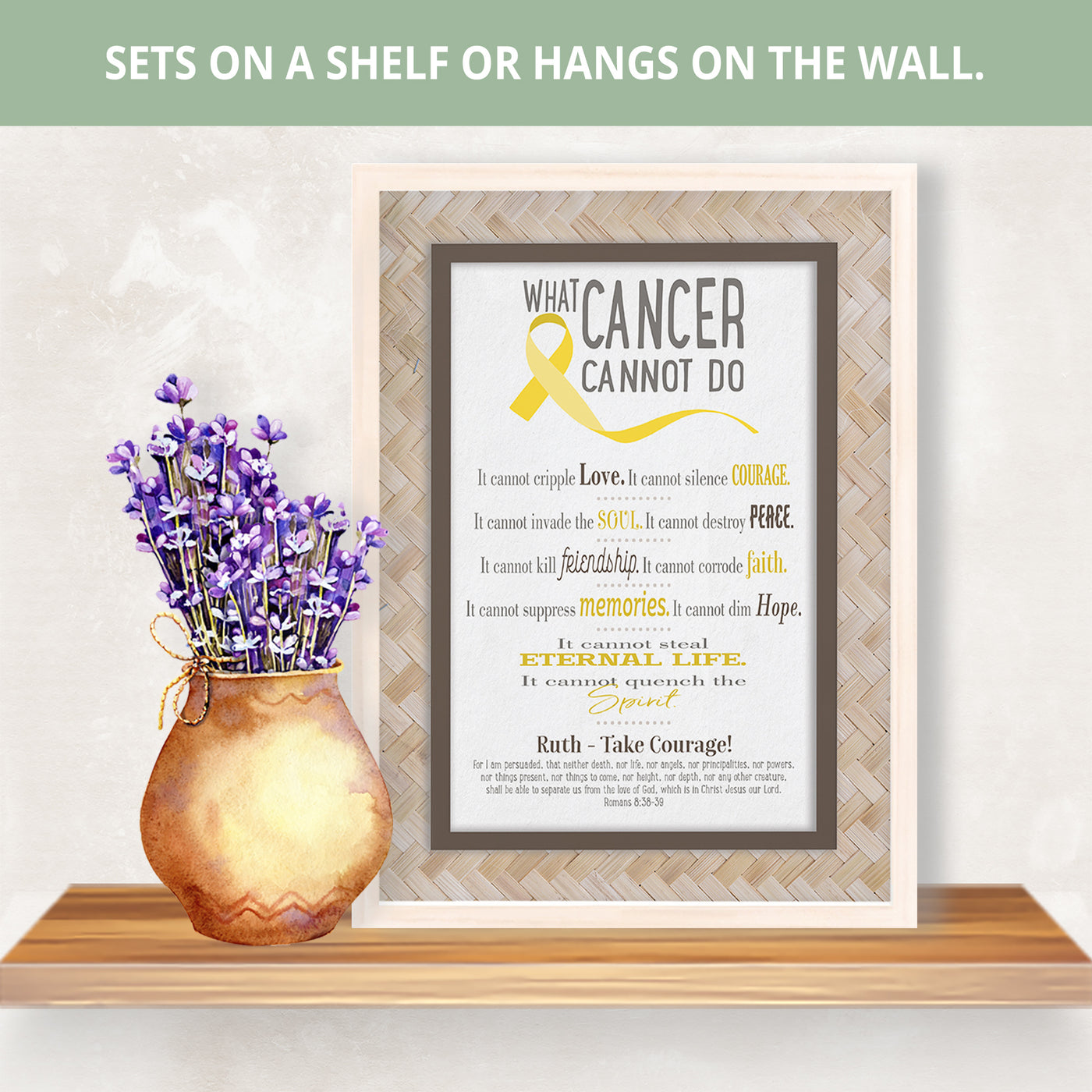 What Cancer Cannot Do | Personalized Cancer Encouragement Print, Wall Decor - Yellow Ribbon