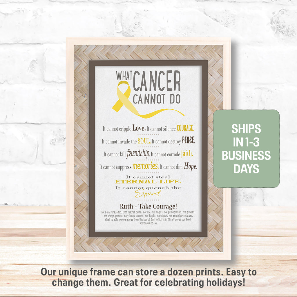 What Cancer Cannot Do | Personalized Cancer Encouragement Print, Wall Decor - Yellow Ribbon