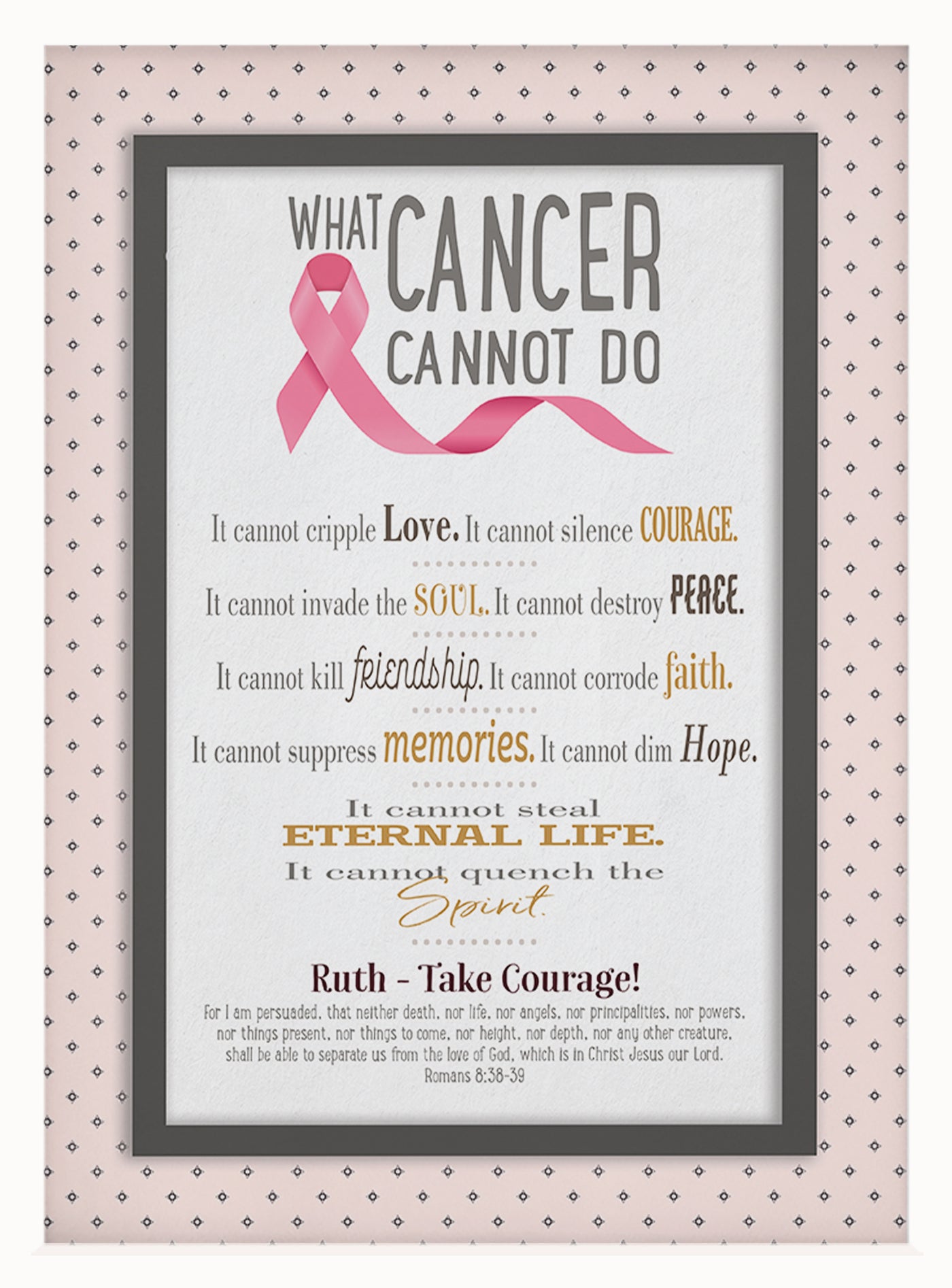 What Cancer Cannot Do  Personalized Cancer Encouragement Print, Wall