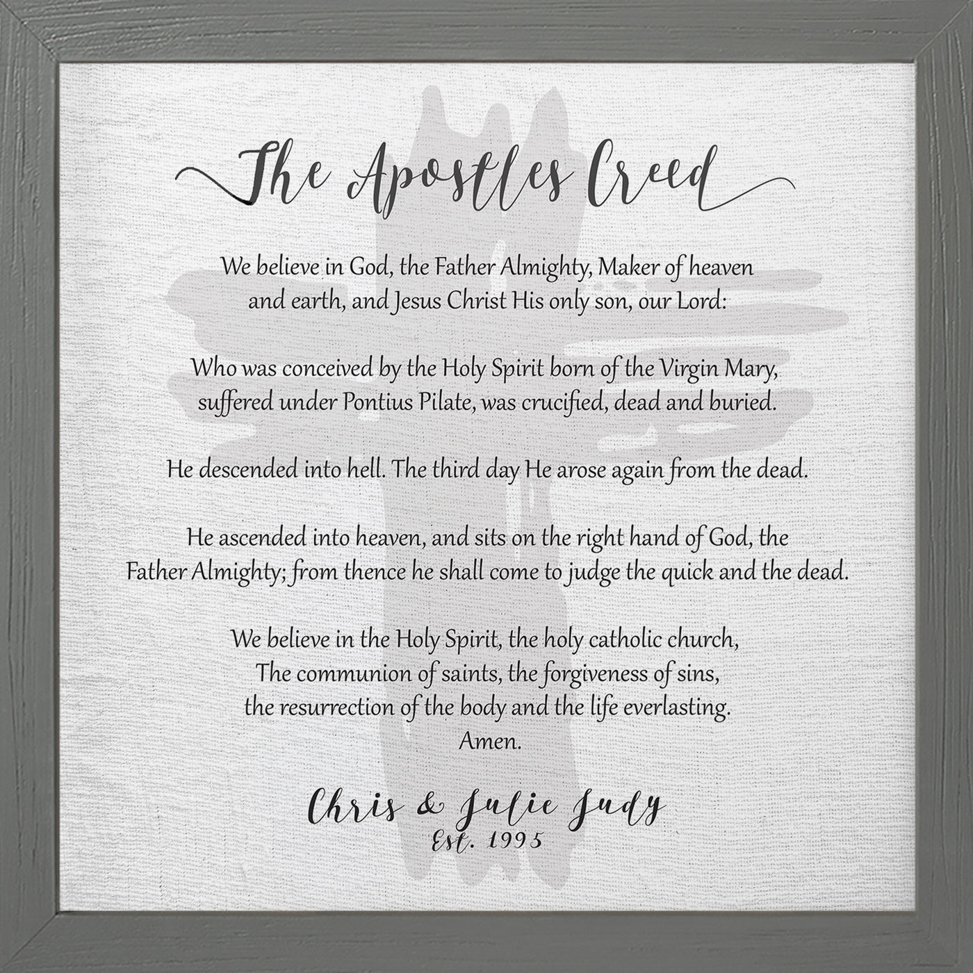 The Apostles' Creed | Traditional Text Version, Print, Wall Decor