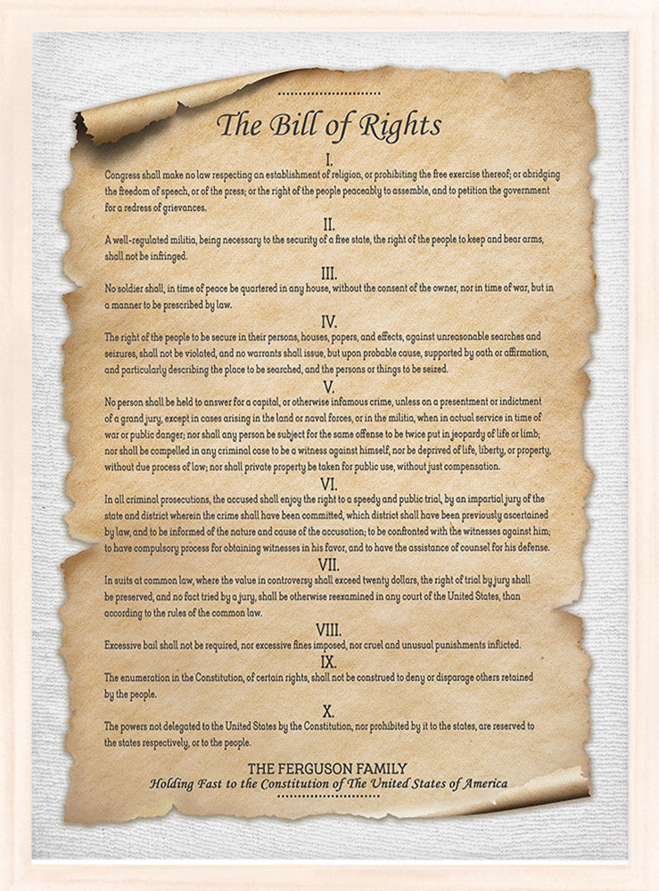 The Bill of Rights | Personalized Print, Wall Decor for Free Printable Bill Of Rights