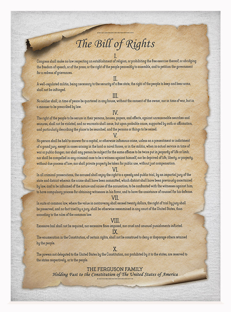 Bill Of Right Scroll