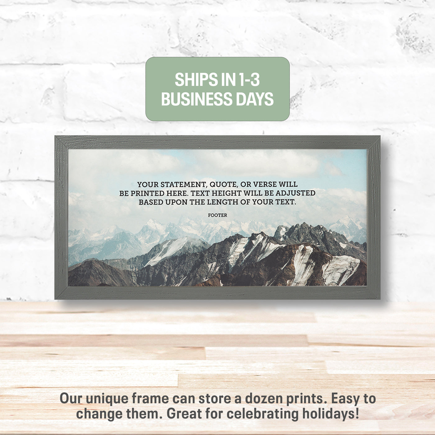 Your Text Template | Custom Quote, Poem, Verse Print, Wall Decor - Style TB Mountain