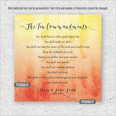 The Ten Commandments | Scripture Print, Wall Decor