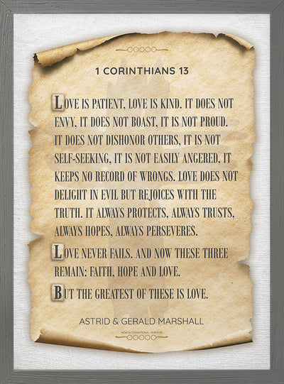 1 Corinthians 13 Personalized Print or Framed Print | Parchment Scripture