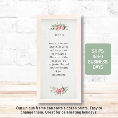 Your Text Template | Custom Quote, Poem, Verse Print, Wall Decor - Style TC Floral