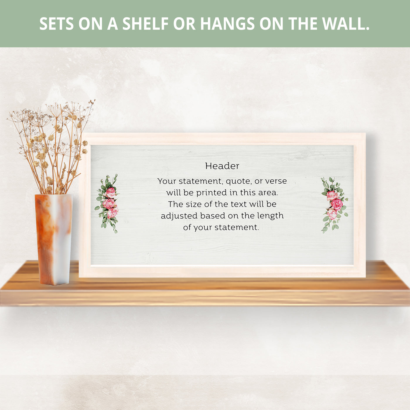 Your Text Template | Custom Quote, Poem, Verse Print, Wall Decor - Style TD Floral