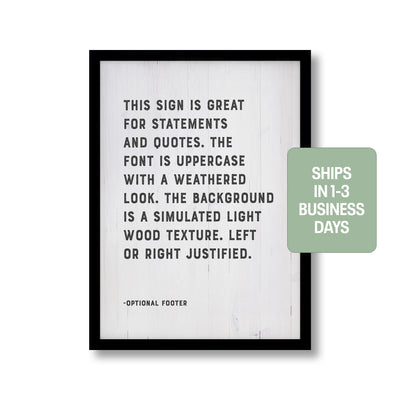 Custom Quote Print Style A | Personalized Framed Print, Custom Poster, Any Text, Verse, Poem